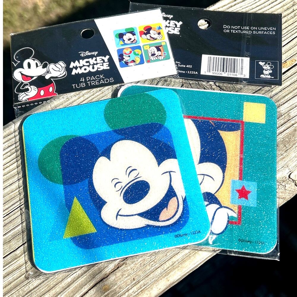 NEW (8) Disney Mickey Mouse Bathtub Tub Textured Non-Slip Treads (2pks of 4)